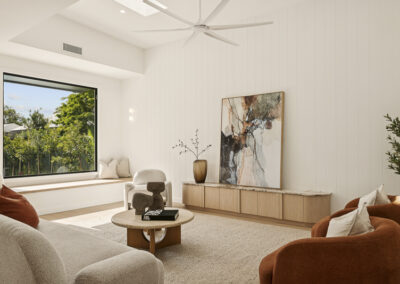 Custom cabinetry Tarragindi Brisbane featuring Polytec Blonde Oak Woodmatt kitchen joinery and stone benchtops.
